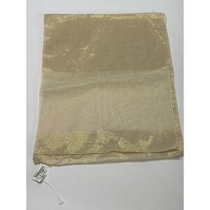 Runway Gold Metallic Sheer Striped Scarf Made in Italy 13x60 16-0-050